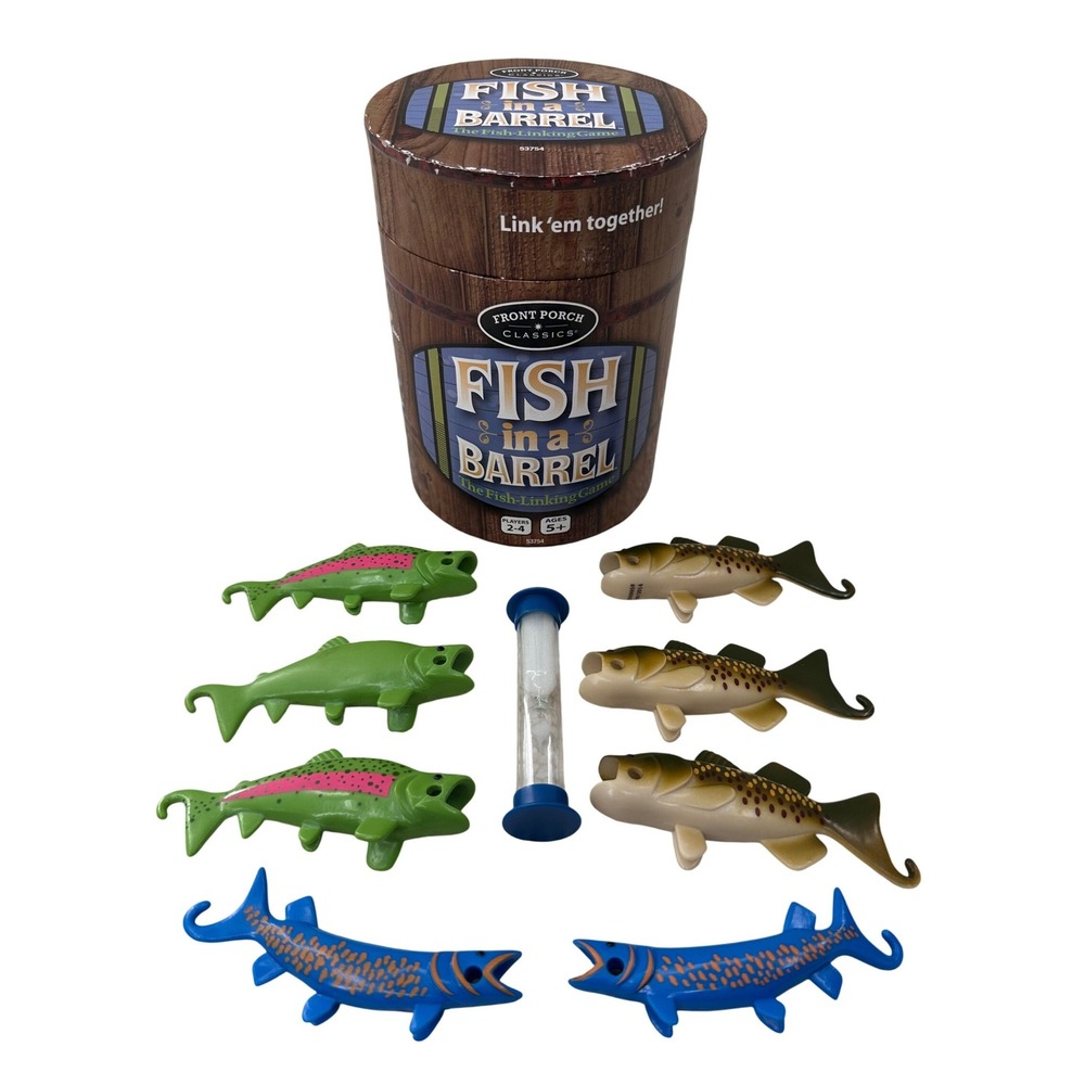 Front Porch Classics Fish in a Barrel Game Linking Toy Stuffed Animal Kids 2014